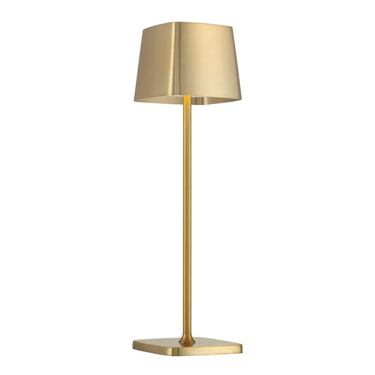 Minka George Kovacs Task Portables 14in LED Table Lamp | Soft Brass Steel and Aluminum | Desk & Bedside Task Light | 4 x 4 x 14 in | Model P1665-695-L