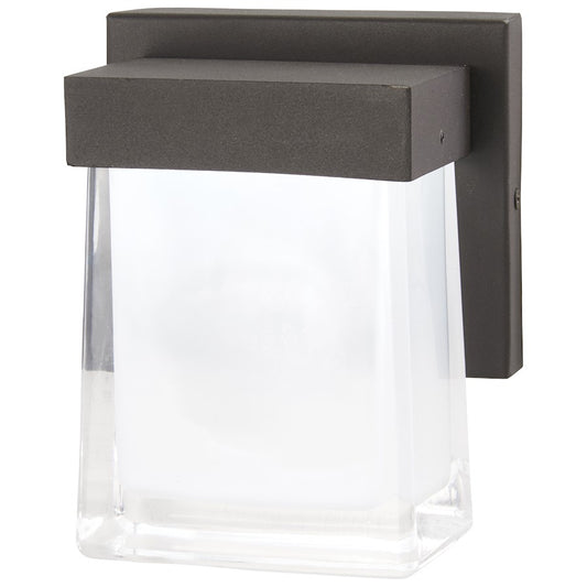George Kovacs After Glow 7in 1-Light Wall Sconce | Arts & Crafts Pebble Bronze and Clear Glass | Hallway & Bathroom Accent | Model P1731-286-L