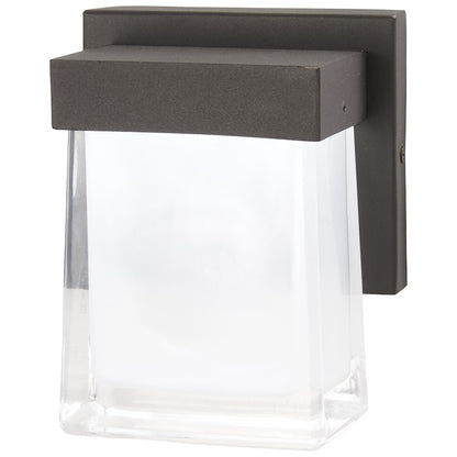 George Kovacs After Glow 7in 1-Light Wall Sconce | Arts & Crafts Pebble Bronze and Clear Glass | Hallway & Bathroom Accent | Model P1731-286-L