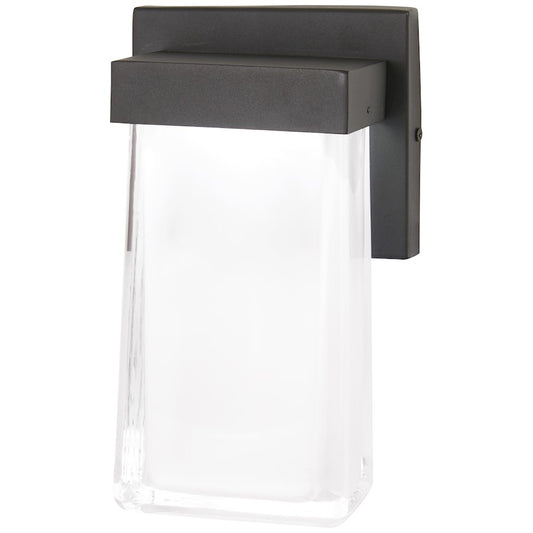 George Kovacs After Glow 10in 1-Light LED Wall Sconce | Arts & Crafts Pebble Bronze and Clear Etched White Glass | Hallway & | Model P1732-286-L