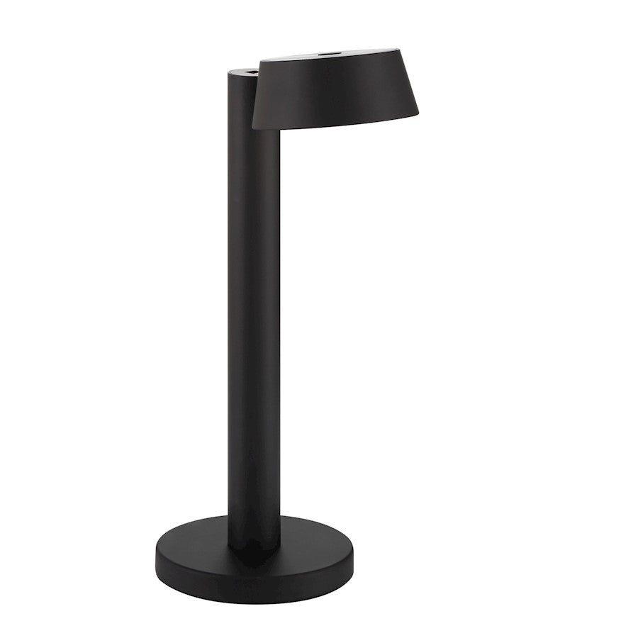 Minka George Kovacs Task Portables 13in 1-Light LED Table Lamp | Industrial Coal Steel and Aluminum Shade | Desk & Bedside Task | Model P181-66A-L