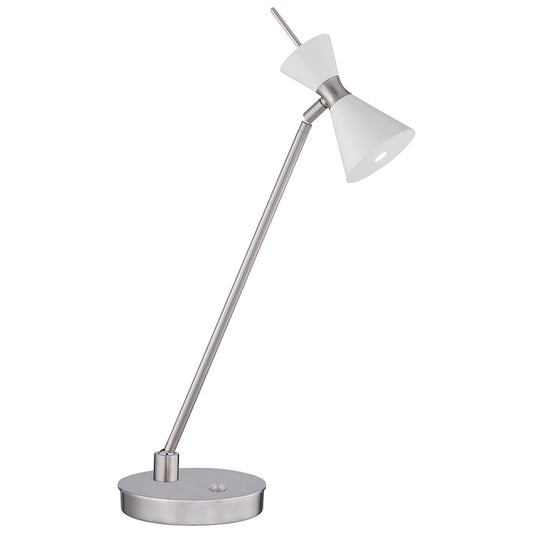 George Kovacs Conic Table Lamp | Contemporary Glitter Gloss White Finish | Living Room & Bedroom Accent Light | 6 x 9 x 22 in | Model P1822-44F-L