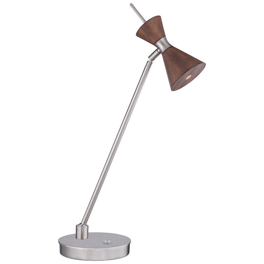 George Kovacs Conic Table Lamp | Contemporary Distressed Koa Finish | Living Room & Bedroom Accent Light | 6 x 9 x 22 in | Model P1822-651-L