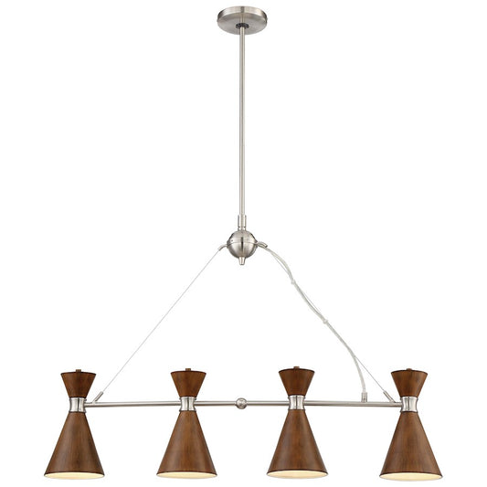 George Kovacs Conic 36in 4-Light Island Lighting | Retro Distressed Koa | Kitchen Island & Dining Room | 36 x 6 x 24 in | Model P1824-651