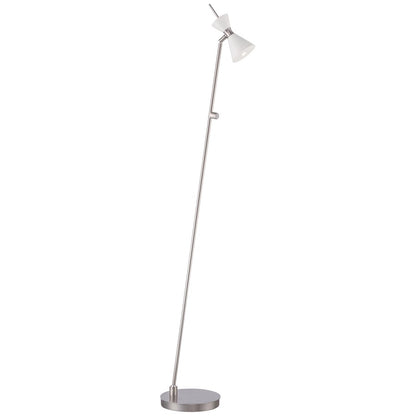 George Kovacs Conic 53in Floor Lamp | Retro Contemporary Glitter Gloss White Shade | Living Room & Reading Nook Task Light | Model P1829-44F-L