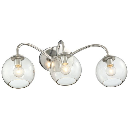 George Kovacs Exposed 22in 3-Light Wall Sconce | Chrome and Smoked Glass | Bathroom Vanity & Powder Room | 22 x 10 x 8 in | Model P1843-077