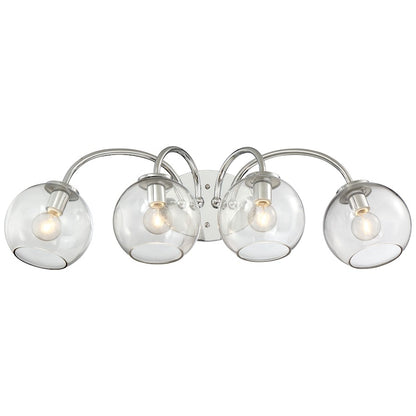 George Kovacs Exposed 4-Light Bath Vanity | Chrome Smoked Glass | Bathroom Vanity Light | 27 x 9.5 x 8.5 in | Model P1844-077