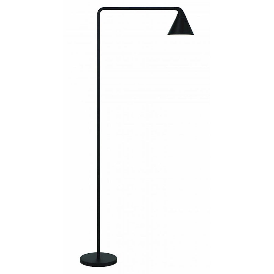 Minka George Kovacs Task Portables 53in 1-Light LED Floor Lamp | Industrial Coal Steel and Aluminum Shade | Living Room & Reading | Model P1850-66A-L
