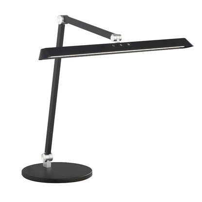 Minka George Kovacs Portables 14in LED Table Lamp | Modern Coal Steel and Aluminum | Bedroom & Living Room Accent | Model P1879-66A-L