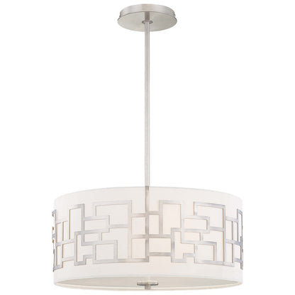 George Kovacs Alecia's Necklace 18in 3-Light Drum Pendant | Contemporary Brushed Nickel | Kitchen Island & Dining Room | 18 x 9 in | Model P194-084