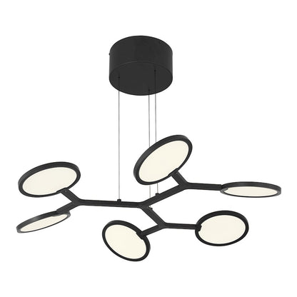 Minka George Kovacs Bandalore 6-Light LED Pendant | Modern Coal Aluminum, Steel, and Acrylic | Kitchen Island & Dining Room | Model P1950-66A-L