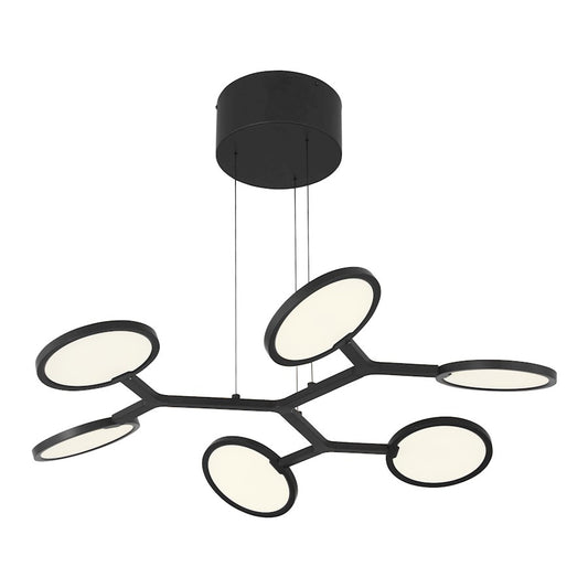 Minka George Kovacs Bandalore 6-Light LED Pendant | Modern Coal Aluminum, Steel, and Acrylic | Kitchen Island & Dining Room | Model P1950-66A-L