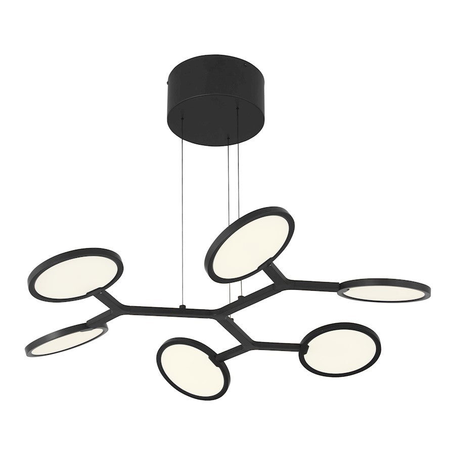 Minka George Kovacs Bandalore 6-Light LED Pendant | Modern Coal Aluminum, Steel, and Acrylic | Kitchen Island & Dining Room | Model P1950-66A-L