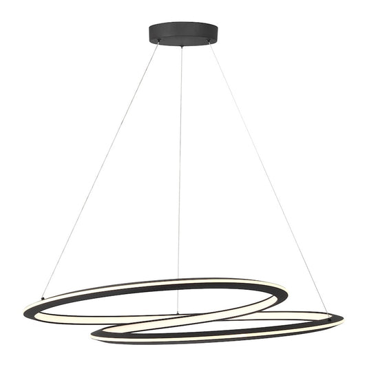 Minka George Kovacs Infinite 35in 1-Light LED Pendant | Modern Sand Coal Steel and Silicone | Kitchen Island & Dining Room | Model P1972-066-L