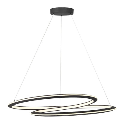 Minka George Kovacs Infinite 35in 1-Light LED Pendant | Modern Sand Coal Steel and Silicone | Kitchen Island & Dining Room | Model P1972-066-L
