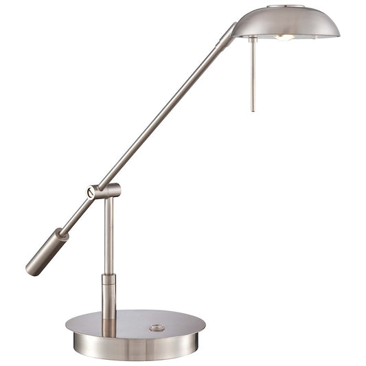 George Kovacs Reading Room 15in LED Table Lamp | Brushed Nickel Contemporary | Desk & Bedside Task Light | 7 x 15 x 9 in | Model P210-084-L