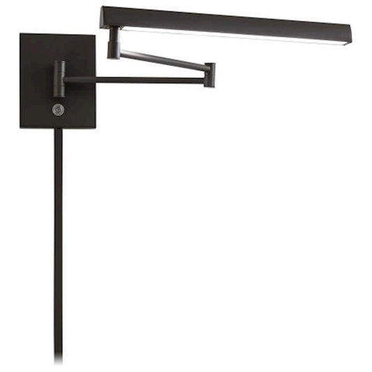 George Kovacs LED Convertible Swing Arm 1-Light Wall Sconce | Dorian Bronze | Living Room & Bedroom | 17 x 3 x 6 in | Model P266-1-615B-L