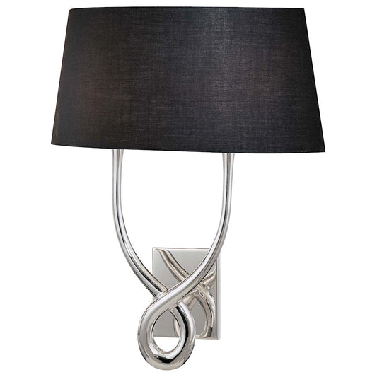 George Kovacs 2-Light Bathroom Vanity Light | Silver Plated and Black Shade with White Interior | Bathroom & Powder Room | Model P294-00-634