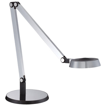 George Kovacs LED Task Table Lamp 24.5in | Contemporary Chrome Metal | Desk & Home Office Task Light | 9 x 9 x 24.5 in | Model P304-1-077-L