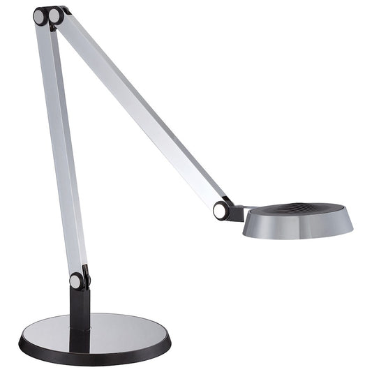 George Kovacs LED Task Table Lamp 24.5in | Contemporary Chrome Metal | Desk & Home Office Task Light | 9 x 9 x 24.5 in | Model P304-1-077-L