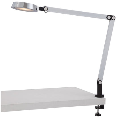 George Kovacs LED Clip Task Lamp | Chrome Contemporary | Desk & Office Task Light | 23in L x 6in W x 25in H, 1-Light LED | Model P304-2-077-L