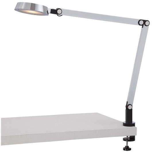 George Kovacs LED Clip Task Lamp | Chrome Contemporary | Desk & Office Task Light | 23in L x 6in W x 25in H, 1-Light LED | Model P304-2-077-L