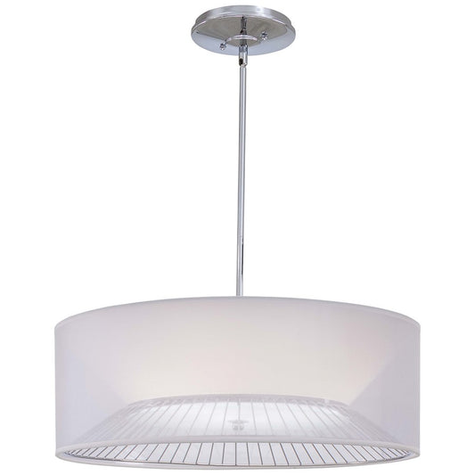 George Kovacs 25in 3-Light Drum Pendant | Contemporary Chrome Metal | Kitchen Island & Dining Room | 25.25 x 8.75 in | Model P313-077