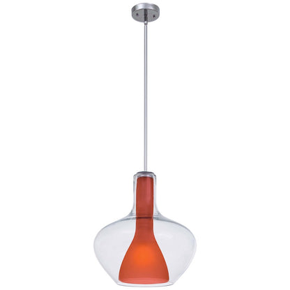 George Kovacs Soft 16in 1-Light Pendant | Contemporary Chrome and Clear Glass | Kitchen Island & Dining Room | 16 x 16 x 17 in | Model P3811-077