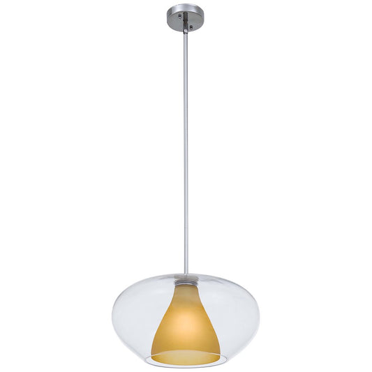 George Kovacs Soft 17in 1-Light Pendant | Contemporary Chrome | Kitchen Island & Dining Room | 17 x 17 x 9 in | Model P3834-077