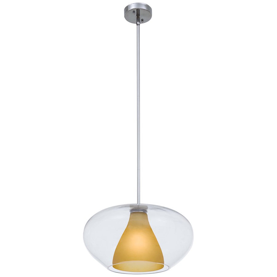George Kovacs Soft 17in 1-Light Pendant | Contemporary Chrome | Kitchen Island & Dining Room | 17 x 17 x 9 in | Model P3834-077