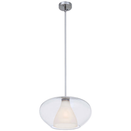 George Kovacs Soft 17in 1-Light Pendant | Contemporary Chrome | Kitchen Island & Dining Room | 17 x 17 x 9 in | Model P3836-077