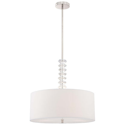 George Kovacs 22in 3-Light Drum Pendant | Contemporary Polished Nickel | Kitchen Island & Dining Room | 22 x 22 x 22 in | Model P399-613