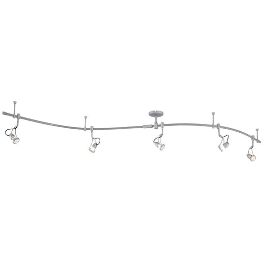 George Kovacs Lightrail 192in 5-Light Track Lighting Kit | Silver Contemporary | Living Room & Family Room | 192 x 2 x 49 in | Model P4116-609