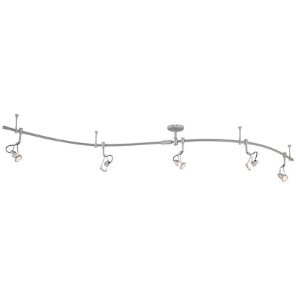 George Kovacs Lightrail 192in 5-Light Track Lighting Kit | Silver Contemporary | Living Room & Family Room | 192 x 2 x 49 in | Model P4116-609