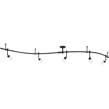 Minka George Kovacs GK Lightrail 5-Light Flex Track Kit | Transitional Sable Bronze Patina | Kitchen & Living Room Accent | Model P4216-467-L