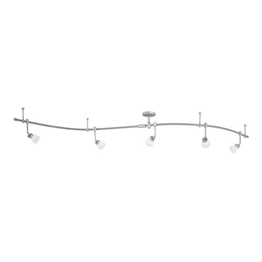 Minka George Kovacs GK Lightrail 5-Light Flex Track Kit | Transitional Silver | Kitchen & Living Room Accent | 5 x 12 in | Model P4216-609-L