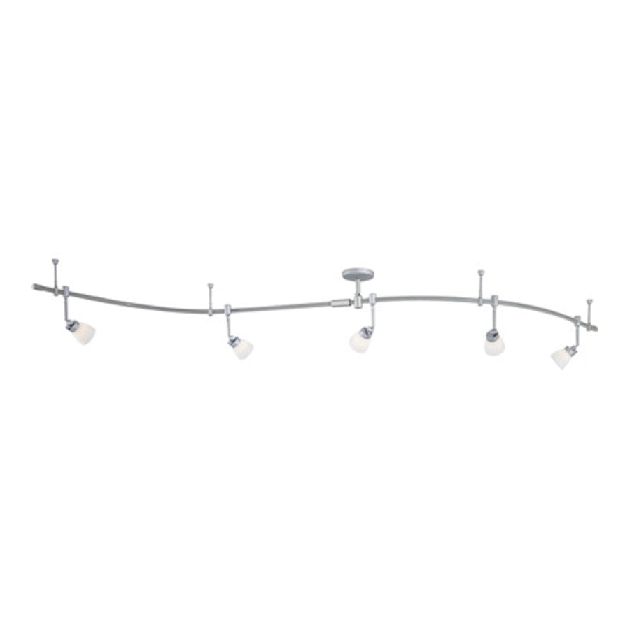 Minka George Kovacs GK Lightrail 5-Light Flex Track Kit | Transitional Silver | Kitchen & Living Room Accent | 5 x 12 in | Model P4216-609-L