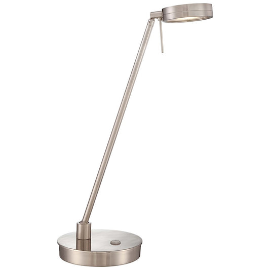 George Kovacs Reading Room 19in LED Table Lamp | Contemporary Brushed Nickel | Desk & Bedside Reading Light | 6 x 19 in | Model P4306-084