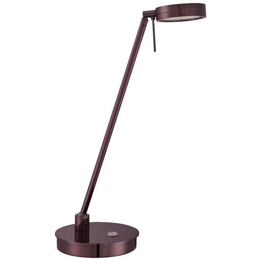 George Kovacs Reading Room 19in LED Table Lamp | Contemporary Chocolate Chrome | Desk & Bedside Reading Light | 6 x 19 in | Model P4306-631