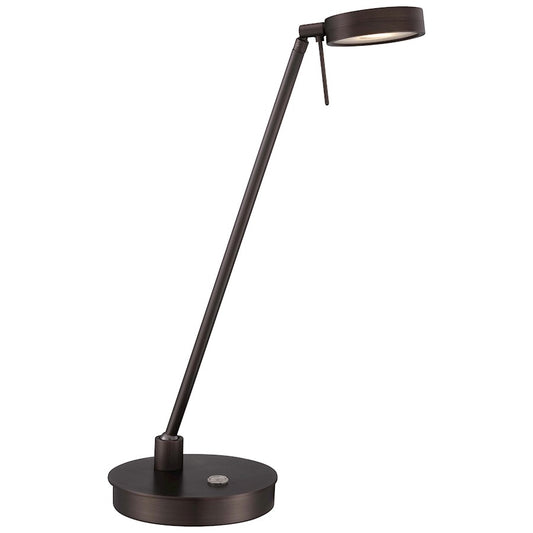 George Kovacs Reading Room 19in LED Table Lamp | Contemporary Copper Bronze Patina | Desk & Bedside Reading Light | 6 x 19 in | Model P4306-647