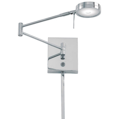 George Kovacs George's Reading Room Swing Arm LED Wall Lamp | Contemporary Chrome Wall Sconce | Bedroom & Office Reading Light | Model P4308-077