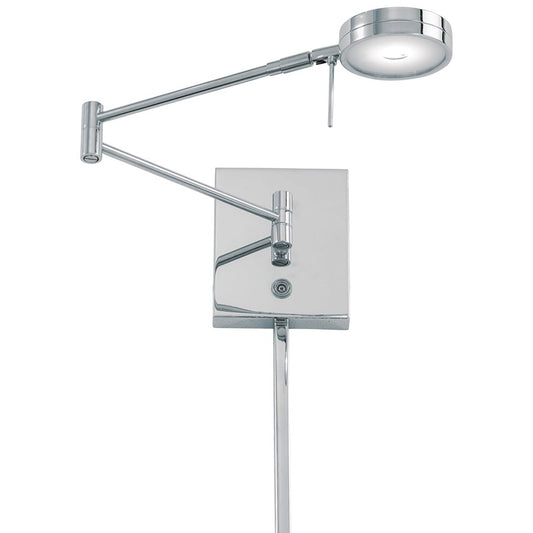 George Kovacs George's Reading Room Swing Arm LED Wall Lamp | Contemporary Chrome Wall Sconce | Bedroom & Office Reading Light | Model P4308-077