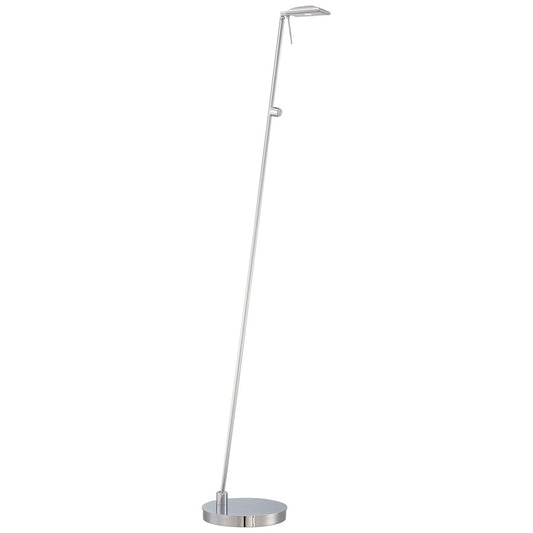 George Kovacs Reading Room LED Floor Lamp | Contemporary Chrome Metal | Living Room & Office Reading Light | 8 x 50 in | Model P4324-077