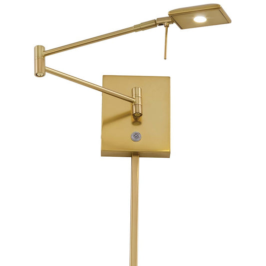 George Kovacs Reading Room 1-Light LED Swing Arm Wall Lamp | Honey Gold Finish | Bedroom & Office Reading Light | 14 x 11 x 6 in | Model P4328-248