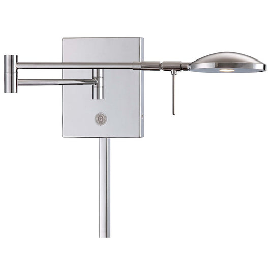 George Kovacs Reading Room 15in 1-Light LED Swing Arm Wall Sconce | Contemporary Chrome | Bedroom & Living Room Reading Light | Model P4338-077