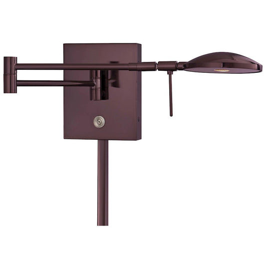 George Kovacs George's Reading Room 15in LED Swing-Arm Wall Sconce | Contemporary Chocolate Chrome | Bedside & Desk Reading Light | Model P4338-631