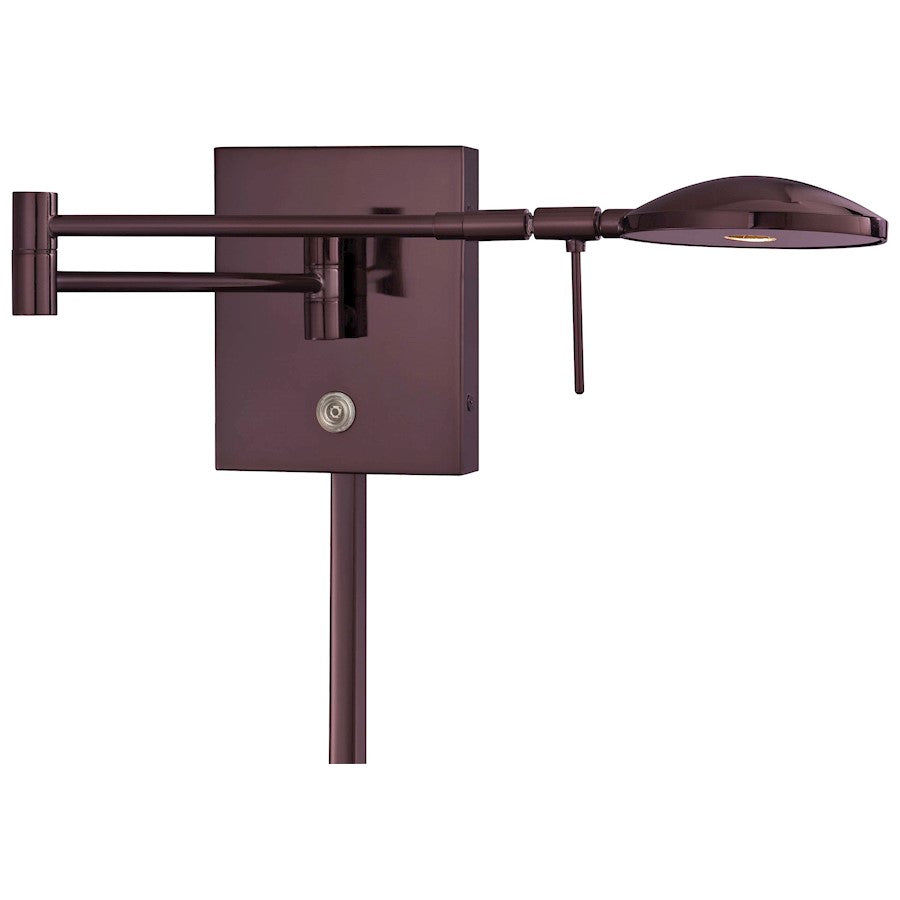 George Kovacs George's Reading Room 15in LED Swing-Arm Wall Sconce | Contemporary Chocolate Chrome | Bedside & Desk Reading Light | Model P4338-631