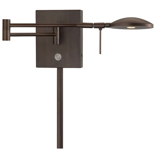 George Kovacs Reading Room 15in 1-Light LED Swing Wall Sconce | Contemporary Copper Bronze Patina | Bedroom & Office Reading Light | Model P4338-647