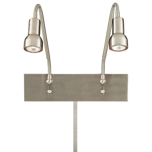 George Kovacs Save Your Marriage 2-Light Wall Sconce | Contemporary Brushed Nickel | Bedroom & Hallway Accent Light | Model P4400-084