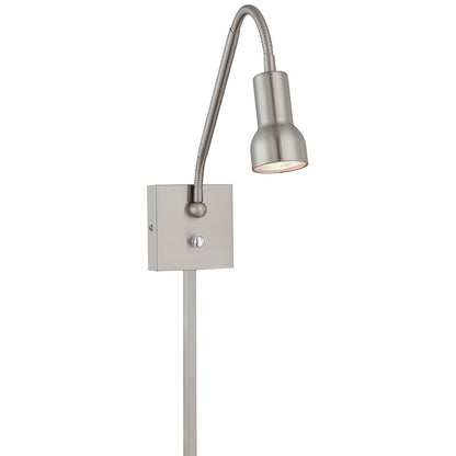 George Kovacs Save Your Marriage 1-Light Wall Sconce | Contemporary Brushed Nickel | Bedroom & Hallway Accent Light | 26 in H, 4.5 | Model P4401-084